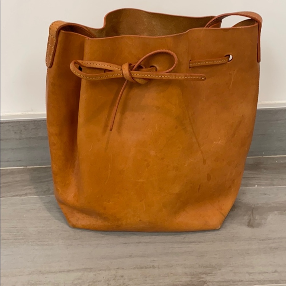 Mansur gavriel brown bucket bag